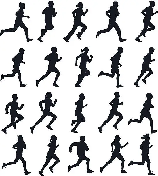 Vector illustration of Running people