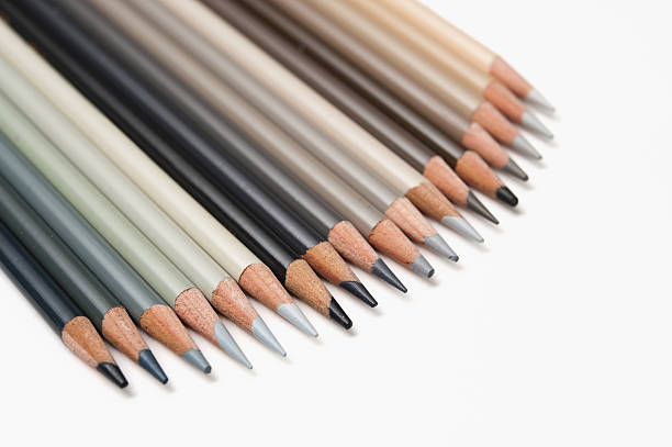 shades of grey pencils stock photo