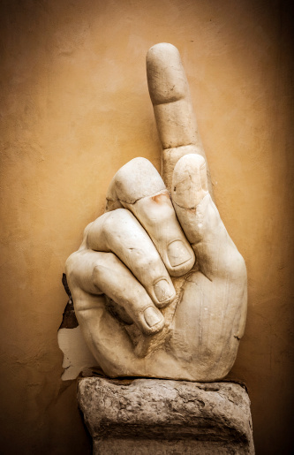 Pointing finger of the Emperor Constantine 