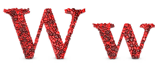 Heart Letter W Stock Photo - Download Image Now - Letter W