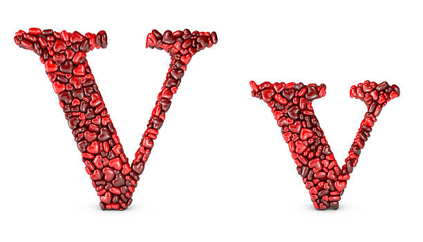 Heart Letter V Stock Photo - Download Image Now - Letter V, Alphabet,  Beauty - iStock