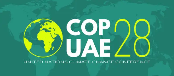 Vector illustration of COP28 UAE. International climate summit banner