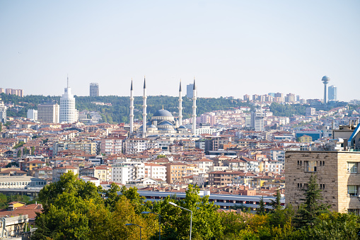 Ankara city center view. Ankara, Turkey - August 16, 2023.