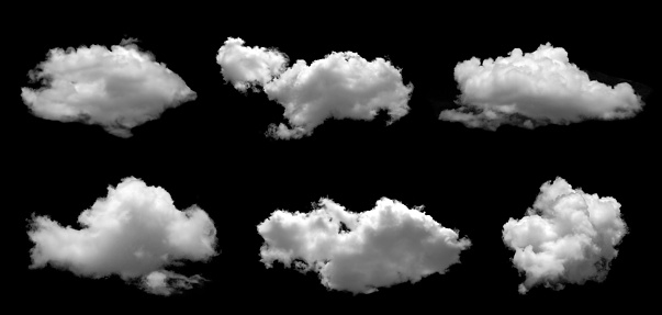 beautiful white clouds on black background