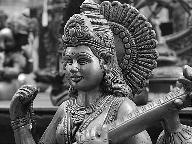 Bronze Saraswathy Statue stock photo