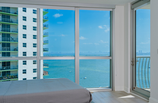 Interior real estate photography Miami bay view