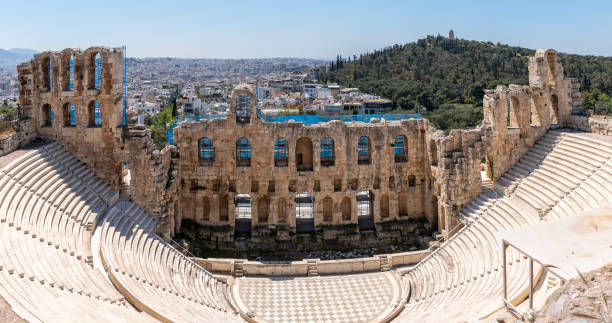 istock Ancient Odeon of Herodes Atticus in Athens, Greece on Acropolis hill. 1640307332