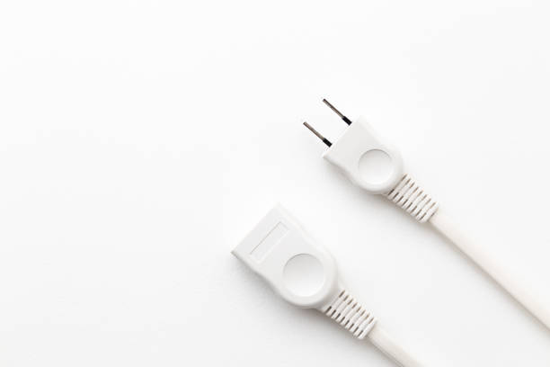 istock Extension cord for power plug on white background. 1640311200