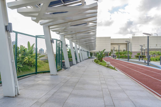 Background images of the interior of an airport