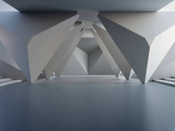 istock Geometric shapes structure on gray concrete floor. 1640317727