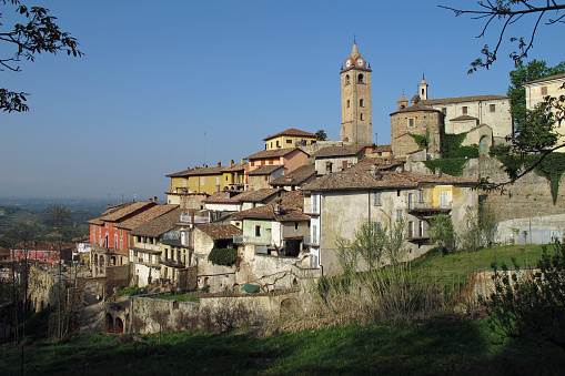Monforte d'Alba, Italy 04-10-2011 Town of Monforte d'Alba in the Piemonte wine region of northern Italy.