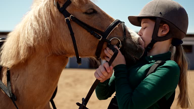 Girl with her horse