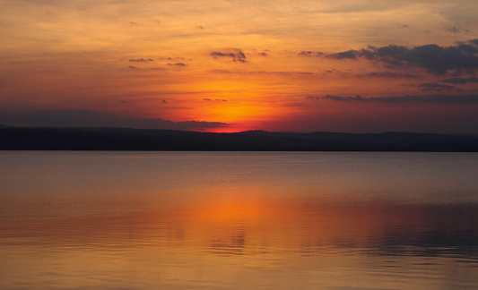 evening sunset at the dam