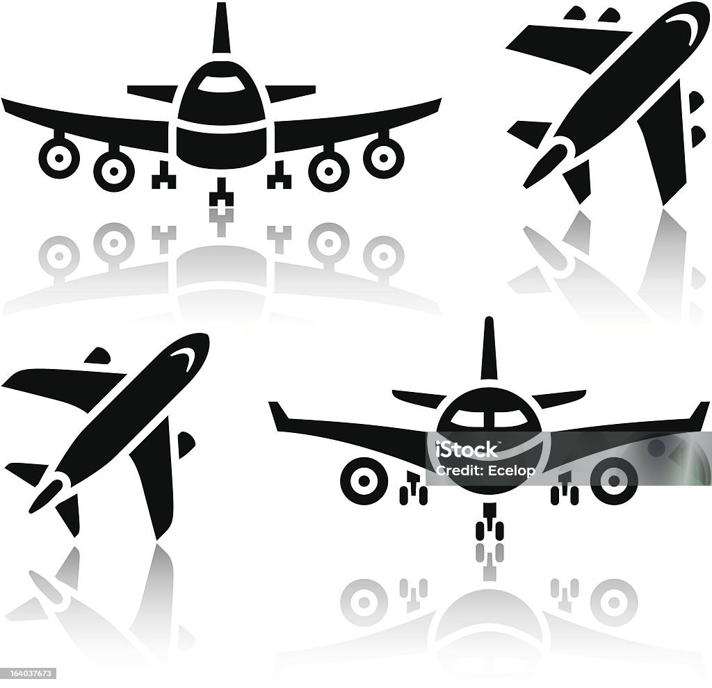 Set of transport icons - Plane Corporate Jet stock vector