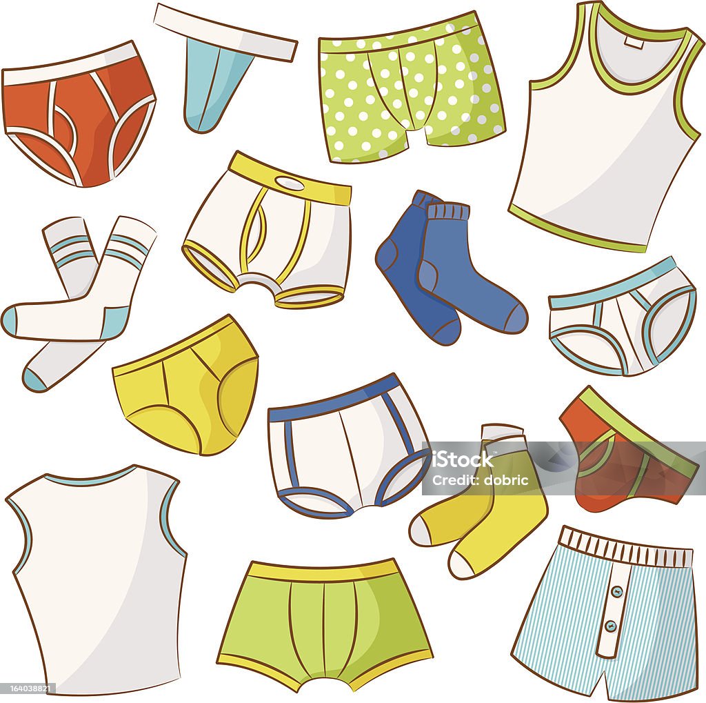 Набор иконок мужской Underwear - Векторная графика Нижнее бельё роялти-фри