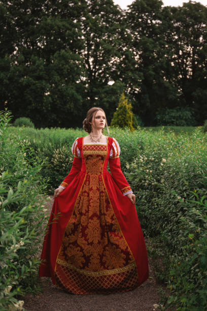 istock Medieval princess walking in the park 1640397231