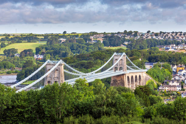 View over the Menai Suspension Bridge