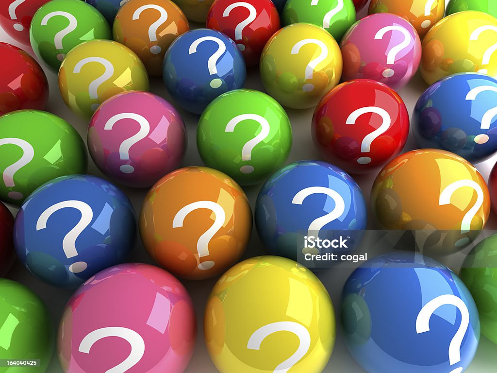 Bolas coloridas com ponto de interrogação - Royalty-free Ponto de Interrogação Foto de stock
