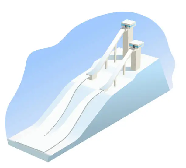 Vector illustration of Ski jump