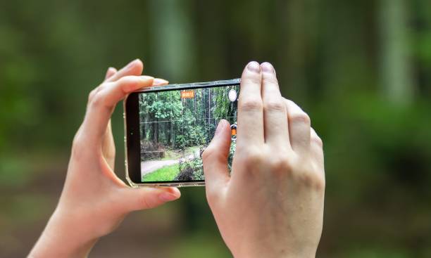 istock Hands holding phone, taking photo, recording horizontal video 1640426280