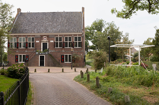 Former town hall in the small rural village in the sparsely populated area near Amsterdam.