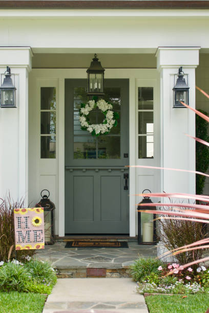 istock Modern farmhouse style front porch details 1640451621