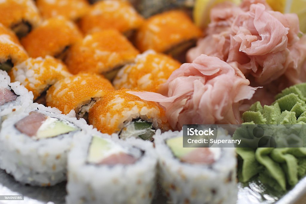 Kolekcja kawałków sushi - Zbiór zdjęć royalty-free (Awokado)