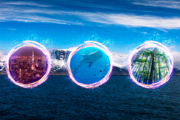 Multiple metaverse magical portals to various different other places.