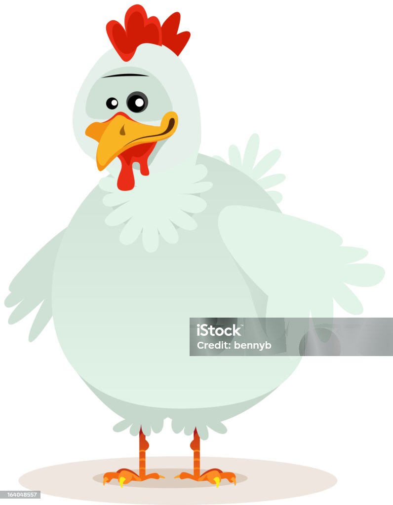 Mignon poulet caractère - clipart vectoriel de Cartoon libre de droits