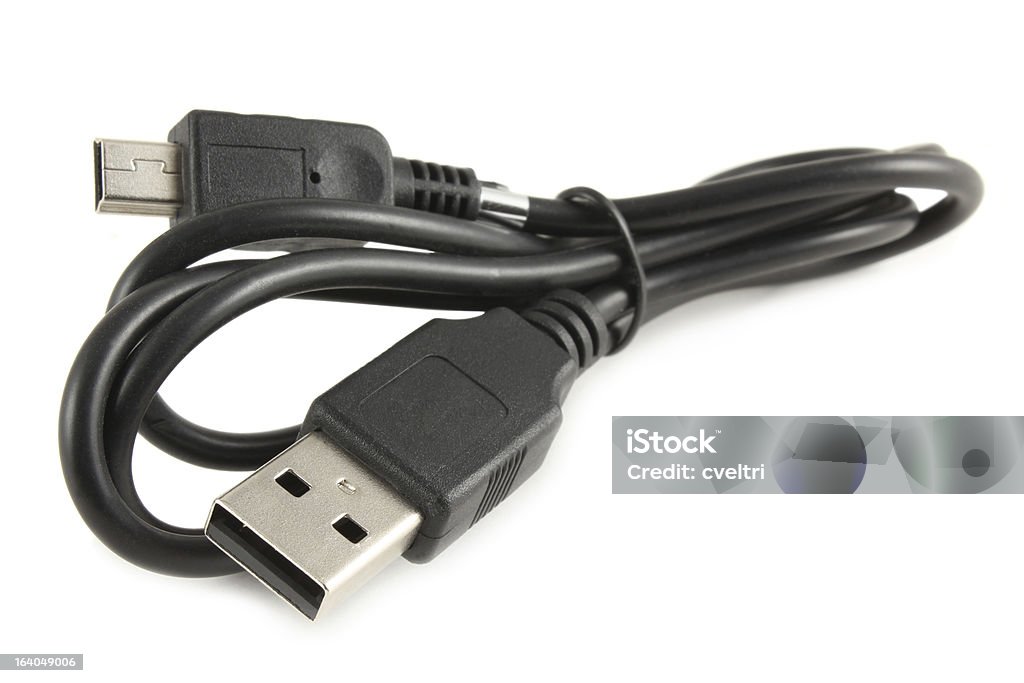 Usb Cable Isolated On White Background Usb cable isolated on a white background. Cable Stock Photo