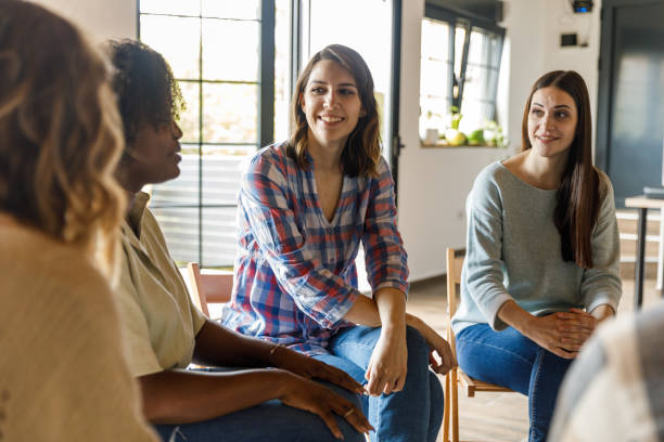 istock Sharing struggles of daily life and mental health problems during a group therapy session 1640535435