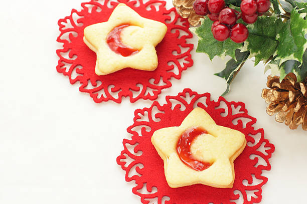 istock Christmas cookies with jam on white background 164056987