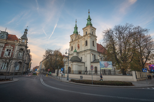 Krakow, Poland - Oct 26, 2019: St. Florian Church - Krakow, Poland