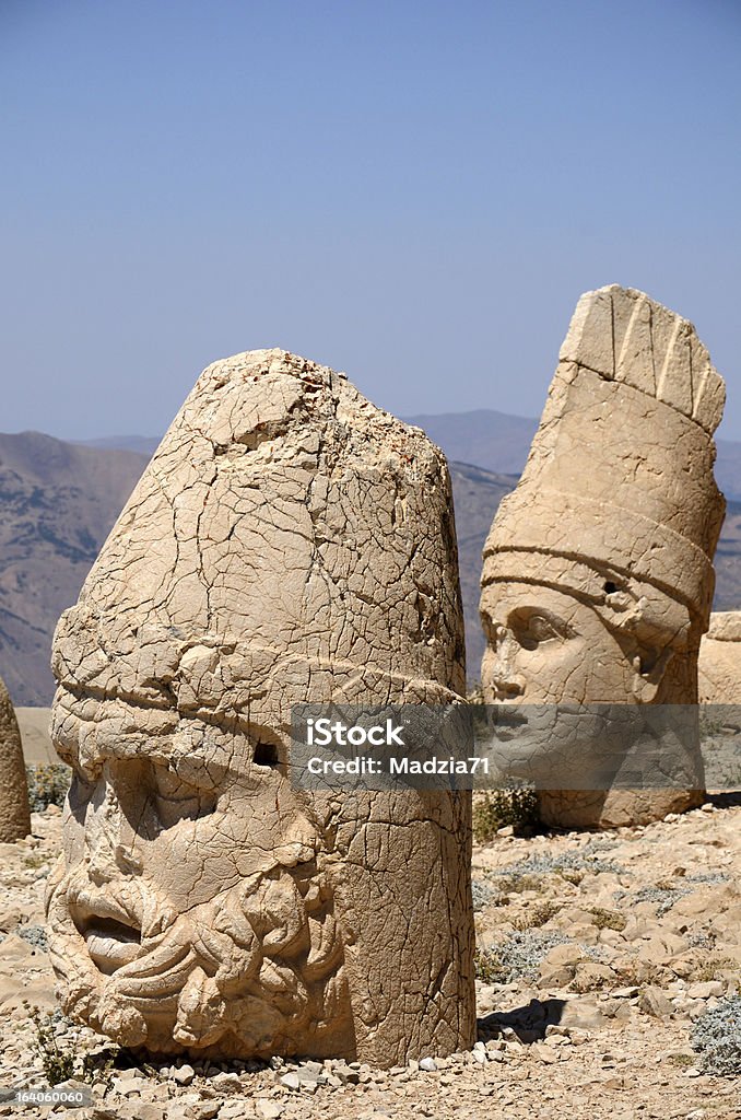 Nemrut Monumental statues at Nemrut Dağı. Altar Stock Photo