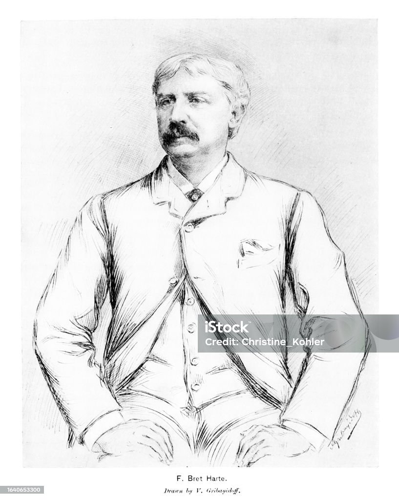 Bret Harte Photo Portrait Author And Poet 19th Century American