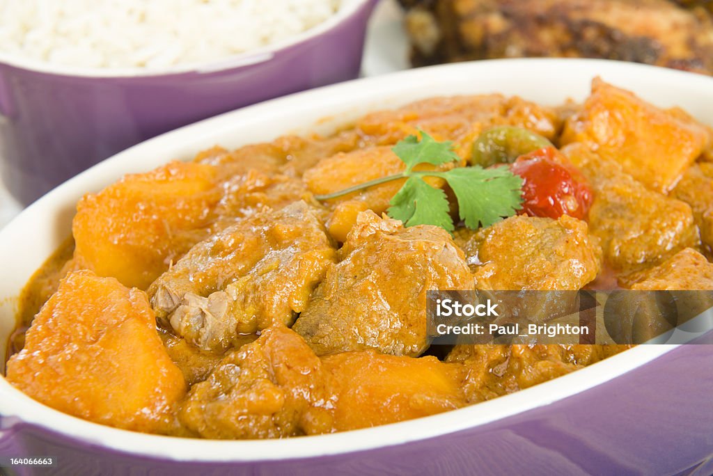 Caribe de cordeiro ao Curry e batata-doce - Foto de stock de Abacaxi royalty-free