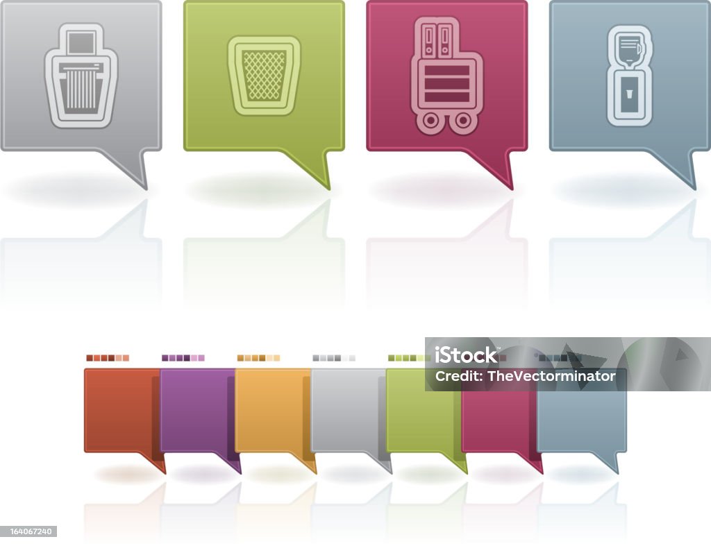 Office Supply Office Supply Objects, from left to right, top to bottom:   Basket stock vector