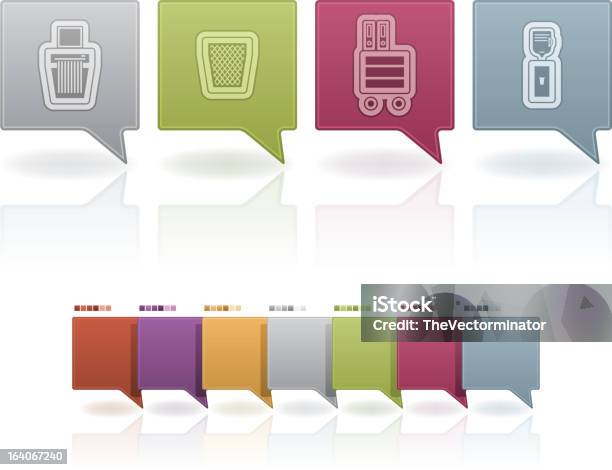 Office Supply Stock Illustration - Download Image Now - Basket, Blue, Brown
