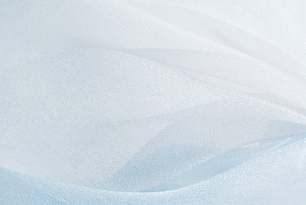 белый голубой органзы, текстура ткани - white wave pattern dimity close up стоковые фото и изображения