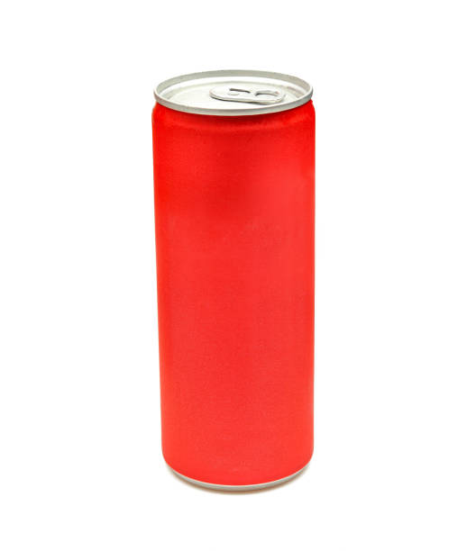 istock Blank red aluminum can mockup isolated on white background 1640696838