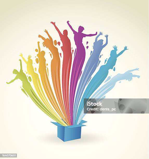 Ilustración de Gente Jugando De Caja y más Vectores Libres de Derechos de Adulto - Adulto, Amistad, Colores