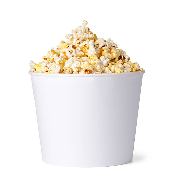 istock Popcorn in white bucket filled to the brim 164073484