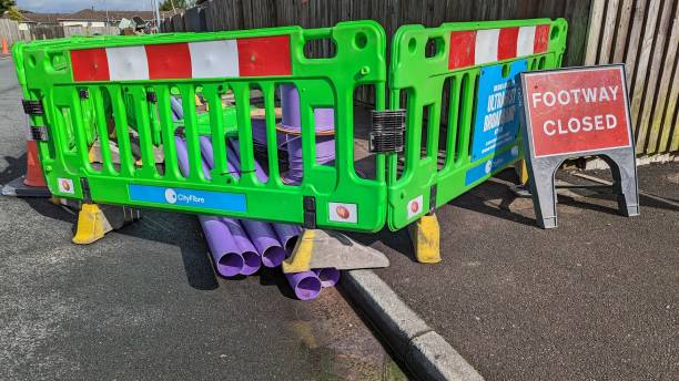 UK City Fibre installing the gigabit broadband St Helens Merseyside 08 26 23 UK City Fibre installing the gigabit broadband rollout being installed by the internet service providers ISPs across the country. broadband isp stock pictures, royalty-free photos & images