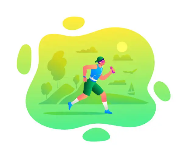 Vector illustration of Nature Running