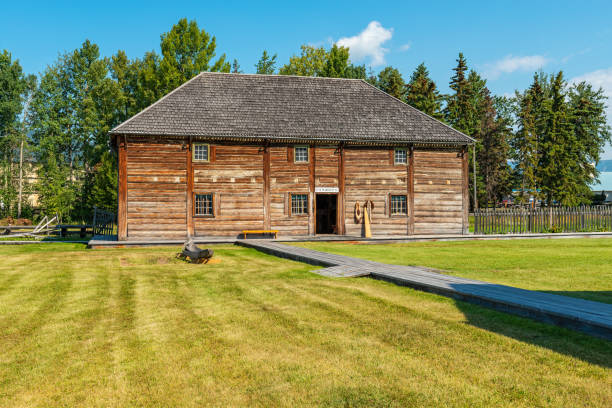 Pioneer housing fur warehouse of Fort Saint James fur trading post, British Columbia, Canada.
