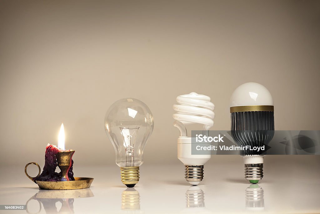 Evolução de iluminação - Foto de stock de Equipamento royalty-free