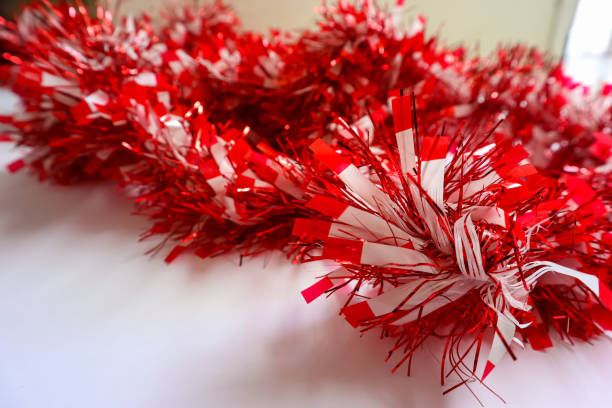 istock Tinsel garland, a decorative object for holidays 1640971755
