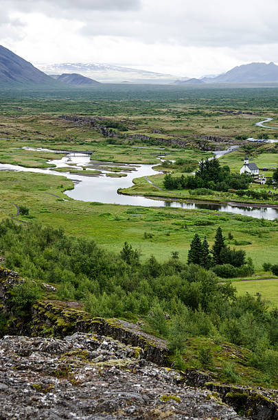 Iceland - Thingvellir National Park - UNESCO World Heritage Site - The seperation of two tectonic plates, north American and European plates - Golden Circle