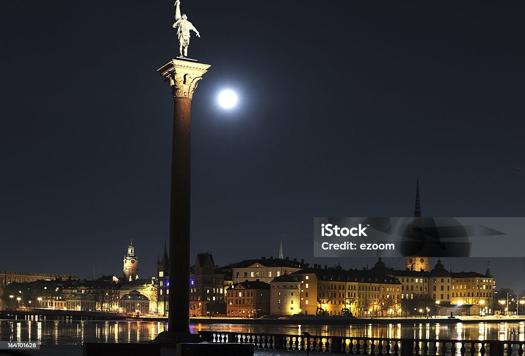 Stockholm la vieille ville, de nuit - Photo de Architecture libre de droits