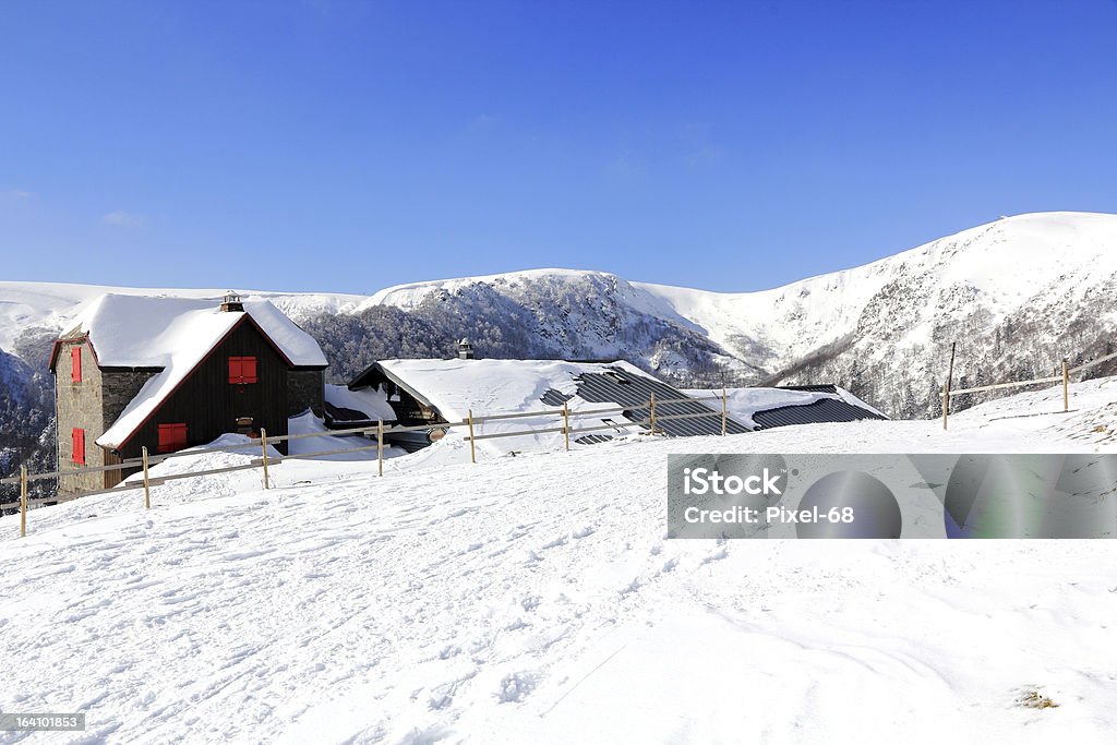 Paesaggio del Munster valley in inverno - Foto stock royalty-free di Dipartimento dei Vosgi - Francia